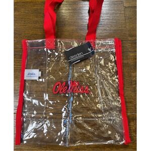 Desden Ole Miss Rebels Clear Stadium Tote Bag 12x12 Red Trim NWT